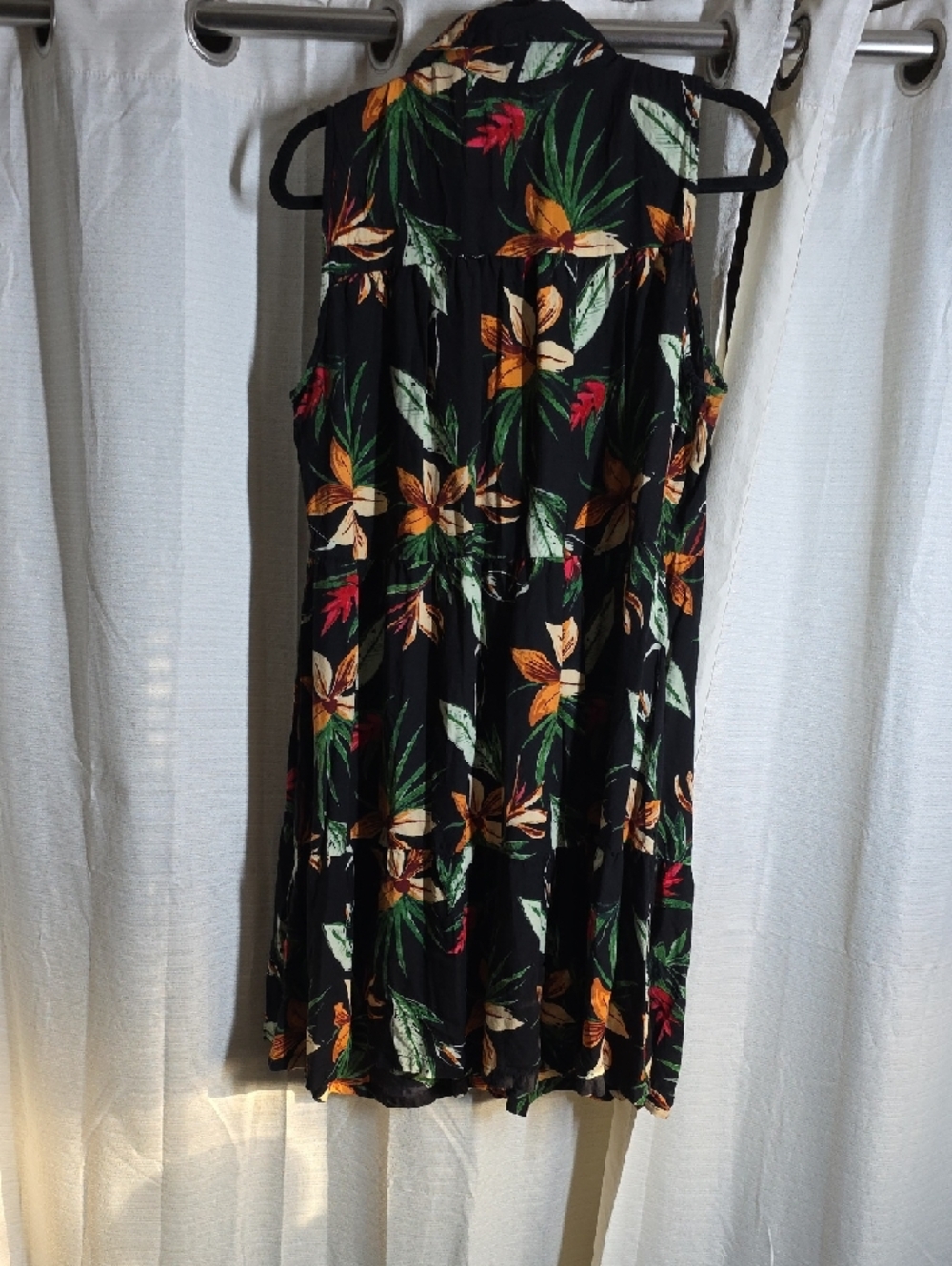 Purple Rain Black Tropical Floral Mini Dress - Picture 3 of 3